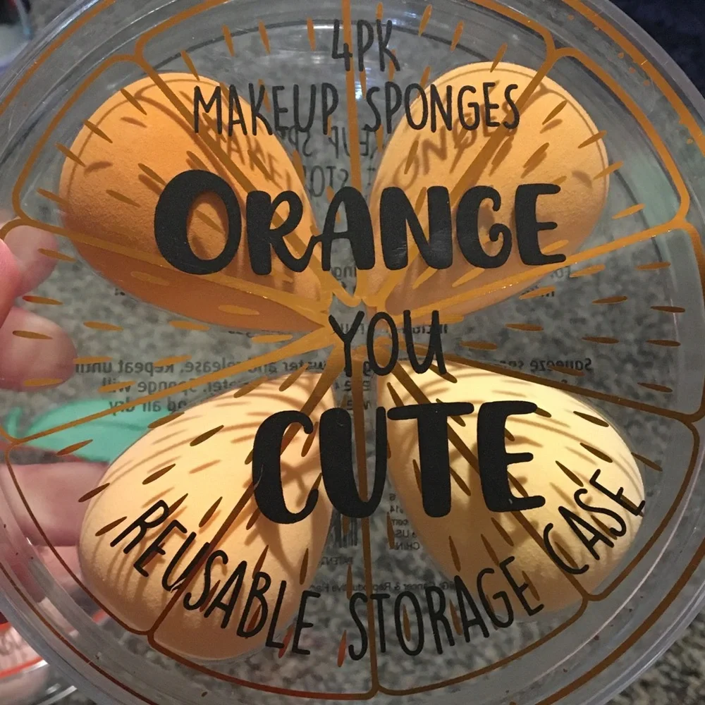 Makeup Sponge Set in Peach and Orange